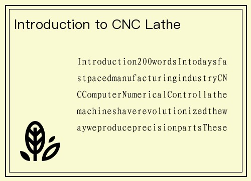 Introduction to CNC Lathe